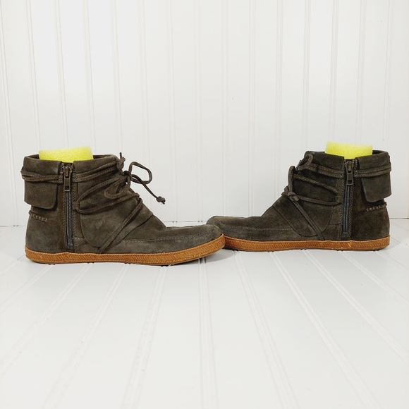 UGG Australia Reid Suede Leather Brown Winter Flat Moccasin Ankle Boots A984 - Picture 7 of 11